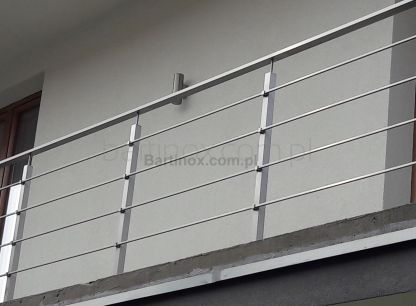 BALUSTRADY  Z RELINGAMI POZIOMYMI NIERDZEWNE AISI 304 LUB KWASOODPORNE AISI 316 SATYNA I POLER