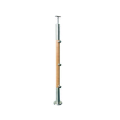 Słupek fi 42,4mm drewniano metalowy  przelotki do rurki fi 12- 3 szt