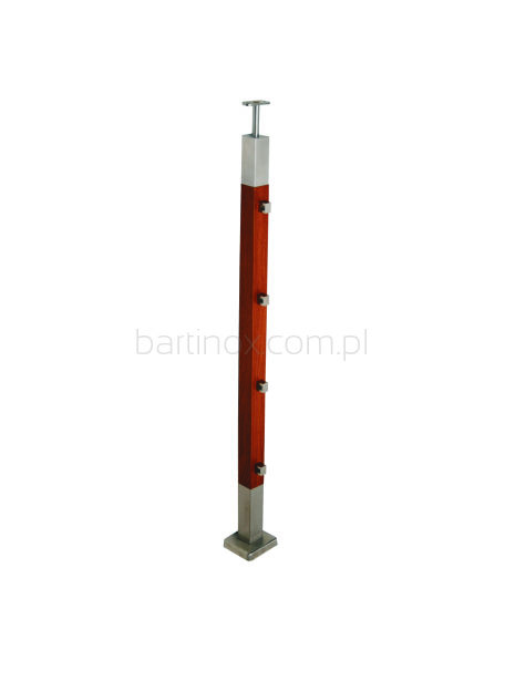 Słupek 40x40 mm drewniano metalowy  przelotki do profila   10x10 mm-  4 szt