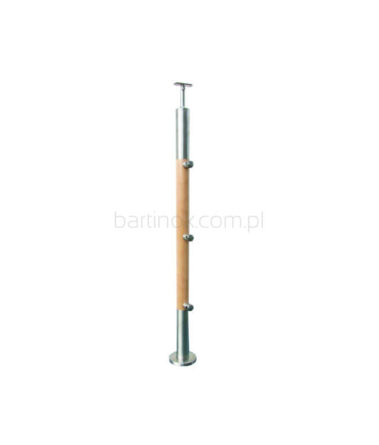  Słupek fi 42,4 mm drewniano metalowy przelotki do rurki fi 10- 3 szt