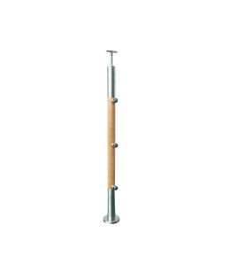  Słupek fi 42,4 mm drewniano metalowy przelotki do rurki fi 10- 3 szt