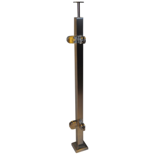 Słupek balustrady narożny do szkła z profilu 40 x 40 mm ,mocowanie na wierzch 