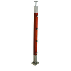  Słupek 40x40 mm drewniano metalowy  przelotki do rurki fi 12- 4 szt