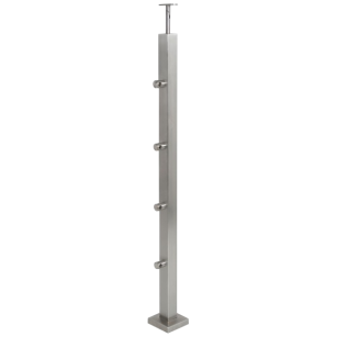 Słupek balustrady  do rurki fi 10 mm x 4 szt z profilu 40 x 40 mm ,mocowanie na wierzch 