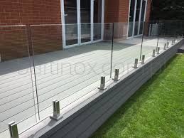 Balustrada całoszklana szkło 8,8,4 mm VSG ESG mocowanie w uchwytach inox 