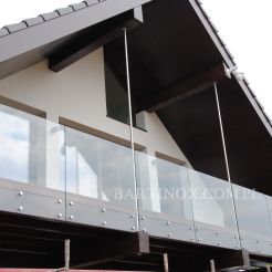 Balustrada całoszklana szkło 6,6,4 VSG ESG mocowanie punktowe w rotulach 