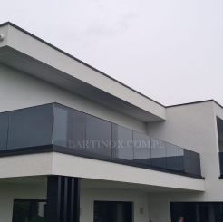 Balustrada całoszklana szkło 6,6,4 mm VSG ESG mocowanie w listwie aluminiowej 
